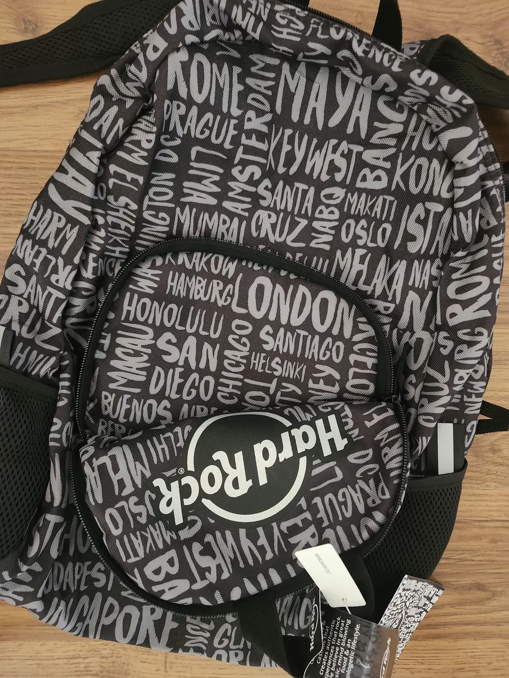Hard Rock Cafe Black & Gray Graphic Men's Backpack